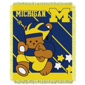 Michigan OFFICIAL Collegiate "Half Court" Baby Woven Jacquard Throw