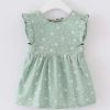 Green Floral Baby Girl Sleeveless Princess Smock Eating Inner Waterproof Kids Bibs Painting Apron